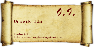 Oravik Ida névjegykártya
